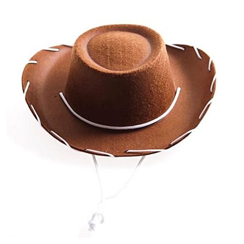 Chapeau Cowboy Woody En Feutre Marron Rouge Pour Enfants,Cowboy Occidental Réglable À Grands Bords