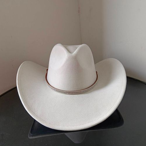 Chapeau De Cowboy En Daim Pour Hommes Et Femmes,Matériau Goutte D'eau,Chapeau De Chevalier,Grande Taille,Gemme Rouge Vin,2023