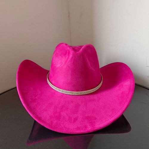 Chapeau De Cowboy En Daim Pour Hommes Et Femmes,Matériau Goutte D'eau,Chapeau De Chevalier,Grande Taille,Gemme Rouge Vin,2023