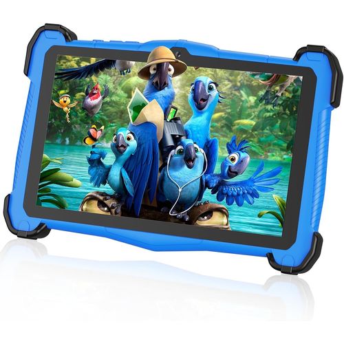Android 14 Tablette Enfants 7 Pouces,10Go+64Go(1To TF) Processeur Octa-Core,Tablette Enfant 3 4 5 6 7 8 9 10 11 12 Ans,Tablette Kids avec Contrôle Parental et étui Protection EVA(Bleu)