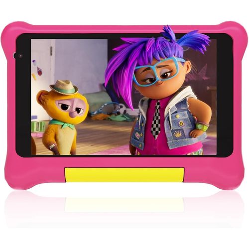 Tablette pour Enfants,Tablette 7 Pouces pour Enfants,Tablette Android 13,5GB+32GB,IPS HD,WiFi,Bluetooth,Dual Camera,Child Safety,Kidoz installée avec étui de Protection (Rose)