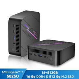 Mini PC Blackview MP100 AMD Ryzen¿ 7 5825U 4.5GHz Max 16 Go 512 Go/SSD 2To, Windows 11 Pro, Wifi 6, 4K UHD Display NETFLIX - Gris