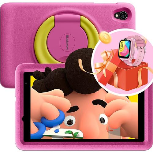 Blackview Tab A5 Kids Tablette Tactile pour Enfants Android 14 8"" HD+, 9 + 64Go /SD 1TB 5100mAh Éducative,Contrôle Parental - Rose