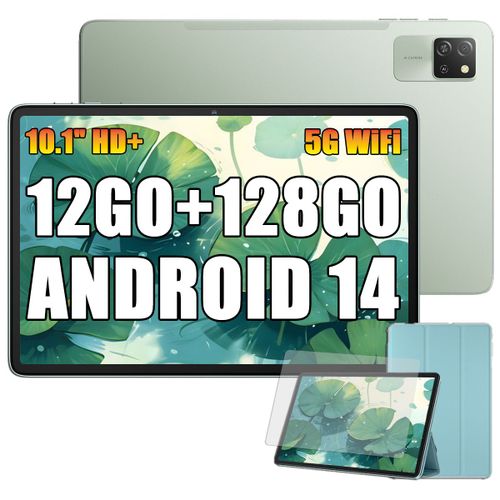 Blackview Tab 60 Pro Tablette Tactile 10.1"" HD+ IPS Android 14,12Go+128Go/SD 1 To,5100mAh(10W) Wifi 5, Mode PC Dual SIM - Vert