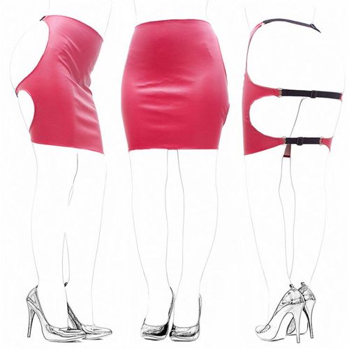 Mini Jupe Fendue En Cuir Pu Souple Pour Femme, Fesses Ouvertes, Retenue Des Hanches Nues, Jeu De Rôle Sm, Robe De Jeu D'enseignant, Costume 7.0