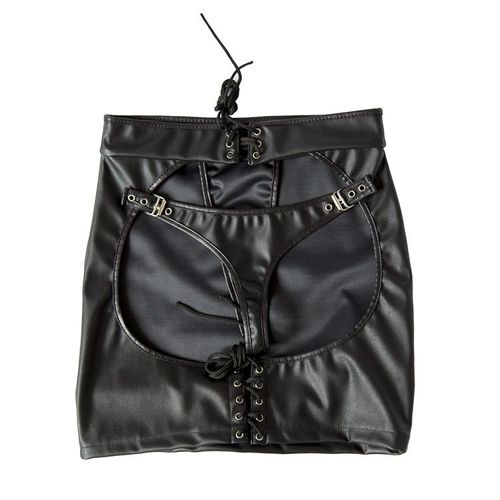 Mini Jupe Fendue En Cuir Pu Souple Pour Femme, Fesses Ouvertes, Retenue Des Hanches Nues, Jeu De Rôle Sm, Robe De Jeu D'enseignant, Costume 7.0
