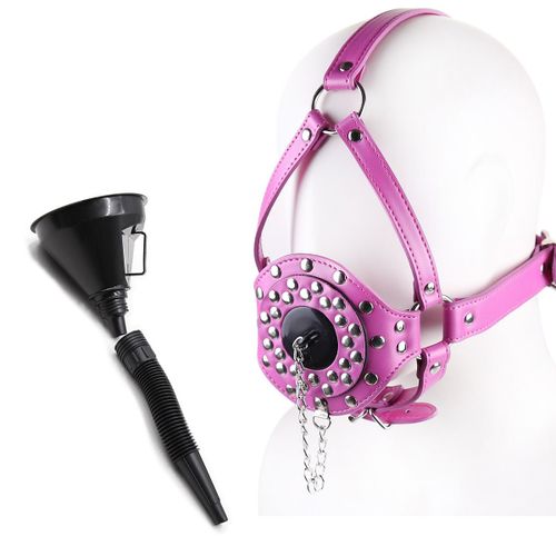 Entonnoir De Toilette Bdsm En Cuir Pu Pour Adultes, Bouche Ouverte, Bâillon, Masque, Capuchon, Tête, Sfp, Jeu, Jouets Sexuels, Xn0276