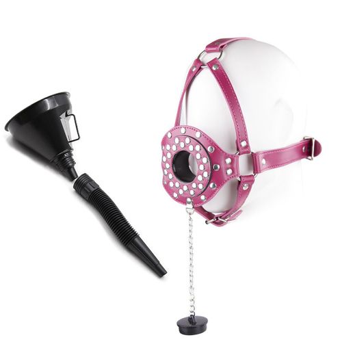 Entonnoir De Toilette Bdsm En Cuir Pu Pour Adultes, Bouche Ouverte, Bâillon, Masque, Capuchon, Tête, Sfp, Jeu, Jouets Sexuels, Xn0276