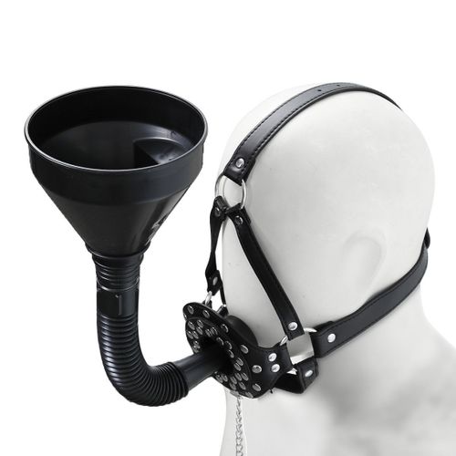 Entonnoir De Toilette Bdsm En Cuir Pu Pour Adultes, Bouche Ouverte, Bâillon, Masque, Capuchon, Tête, Sfp, Jeu, Jouets Sexuels, Xn0276
