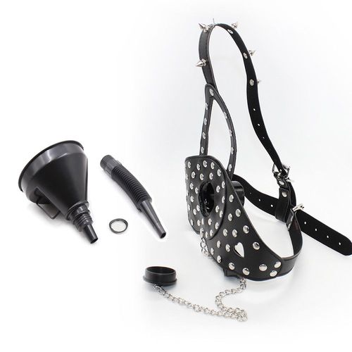 Entonnoir De Toilette Bdsm En Cuir Pu Pour Adultes, Bouche Ouverte, Bâillon, Masque, Capuchon, Tête, Sfp, Jeu, Jouets Sexuels, Xn0276