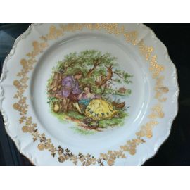 Vintage : Lot De 6 Assiettes Digoin - Occasion - 25cm Idée Cadeau