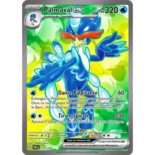 Carte Pokémon ( France ) - Palmaval Ex - Ev02 - 235/193 Full Art Ultra Rare ( État : Ex )