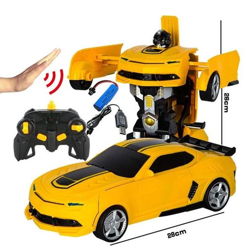 28CM 2.4Ghz Musique - Robot de voiture tlcommand pour garons, Transformation par induction, Lumires LED, Robots musicaux, Dformation complte, Jouets de voiture, 2.4GHz
