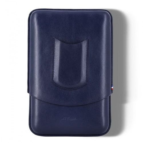 etui dupont cuir bleu pour 5 cigares