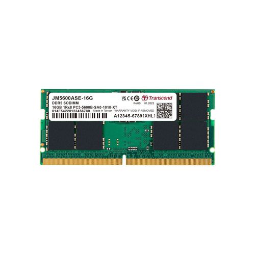 Transcend - DDR5 - module - 16 Go - SO DIMM 262 broches - 5600 MHz / PC5-44800 - CL46 - 1.1 V - mémoire sans tampon - on-die ECC