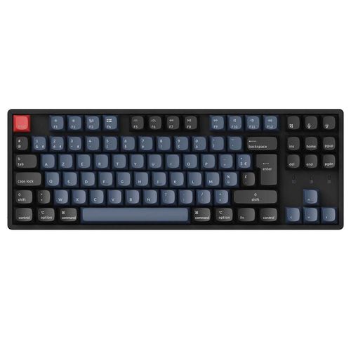 K8 Pro (schwarz/blau, De-layout, Gateron G Pro Red, Hot-swap, Alumini