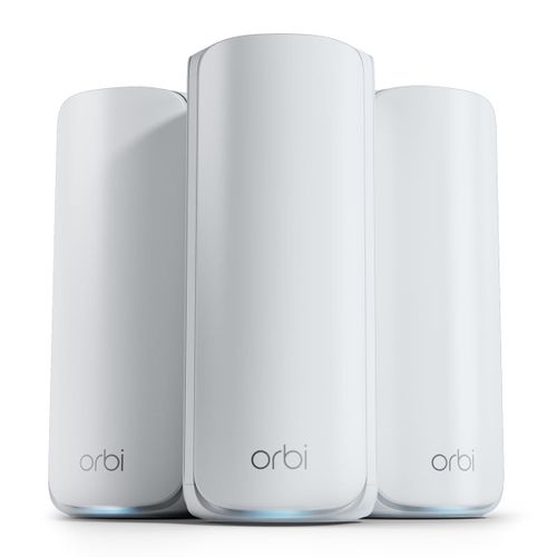 NETGEAR Orbi RBE773 - Système Wi-Fi - (routeur, 2 rallonges) - jusqu'à 6750 pieds carrés - maillage 1GbE, Wi-Fi 7 Multi-Bande