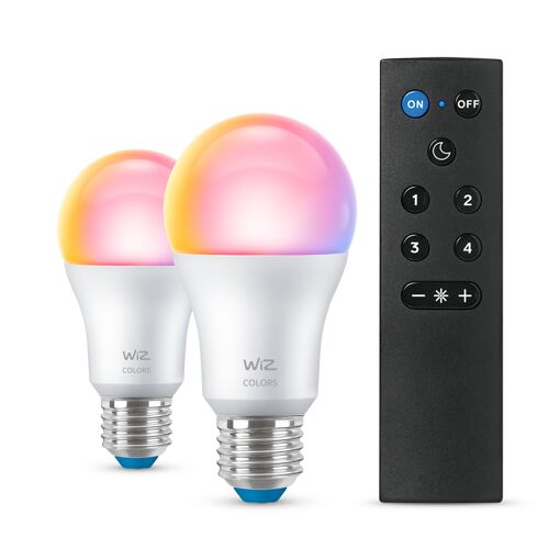 Wiz Mod&egrave;le : Wiz Pack Wizmote + 2x Ampoules LED RGB/B