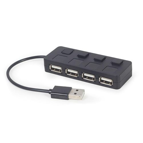 Gembird Hub USB 2.0 - 4 ports avec interrupteurs (Noir)