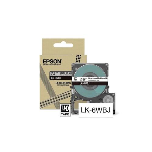 Epson Modèle Du Produit : Matte Tape White/Black 24mm 8m Lk-6wbj