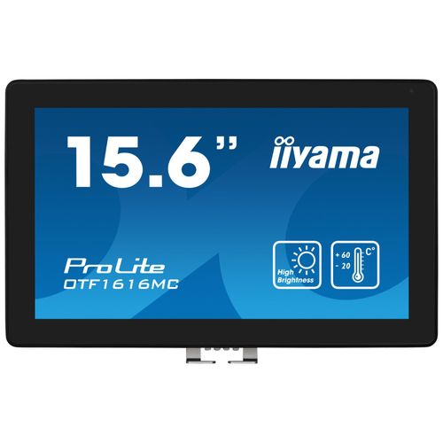 iiyama ProLite OTF1616MC-B1 - Écran LED - 15.6" - cadre ouvert - écran tactile - 1920 x 1080 Full HD (1080p) @ 60 Hz - VA - 1100 cd/m² - 800:1 - 25 ms - HDMI, VGA, DisplayPort - noir