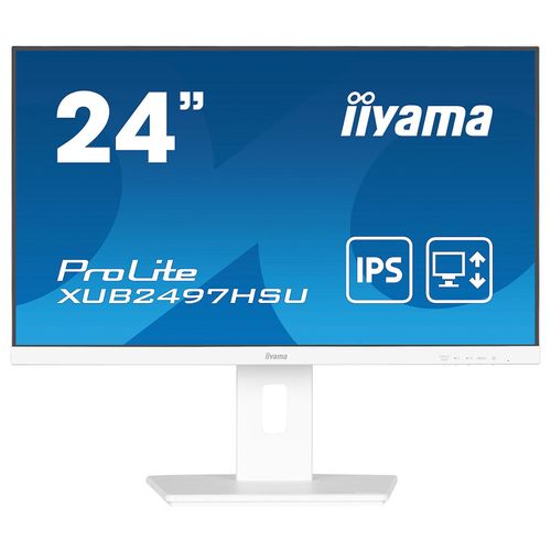 iiyama ProLite XUB2497HSU-W2 - Écran LED - 24" (23.8" visualisable) - 1920 x 1080 Full HD (1080p) @ 100 Hz - IPS - 250 cd/m² - 1300:1 - 1 ms - HDMI, DisplayPort - haut-parleurs - blanc mat