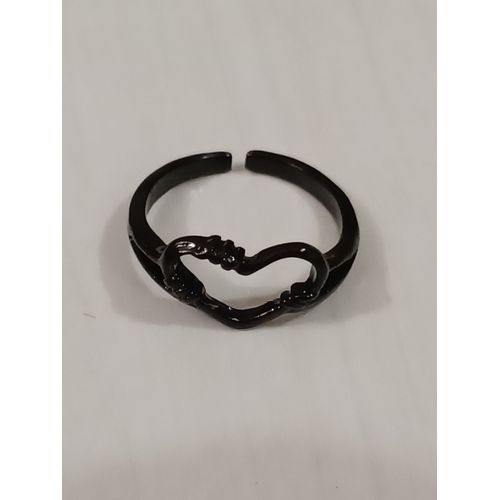 Bague Métal Noir,Coeur,Reglable