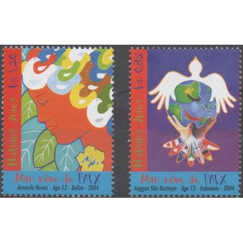 Nations Unies Timbres Rêve De Paix 2004