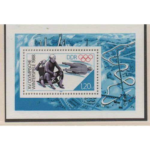Allemagne De L' Est Timbres Jeux Olympiques D' Hiver De Calgary 1988