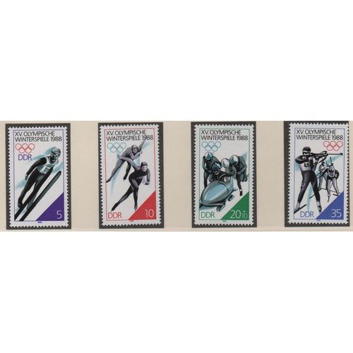 Allemagne De L'est Timbres Jeux Olympiques D' Hiver 1988