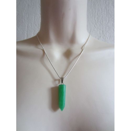 Chaîne Plaqué Argent Avec Pendentif En Aventurine