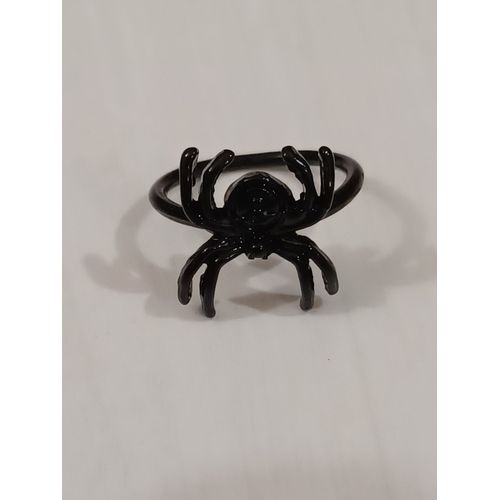 Bague Métal Noir,Araignée,Taille 16