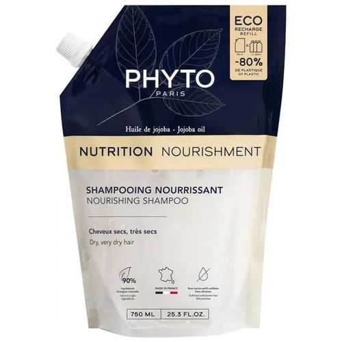 Phyto Nutrition Shampoing Nourrissant Cheveux Sec À Très Secs Éco-Recharge 750 Ml 