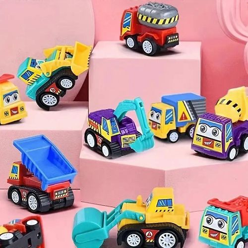 10pcs Couleur Aléatoire Construction Voiture Set Tirer En Arrière Véhicules Assortis Camion Pour Les Enfants Tout-Petits 4-8 Ans Jouets Pour La Salle De Classe Prix Boîte Au Trésor Jouets