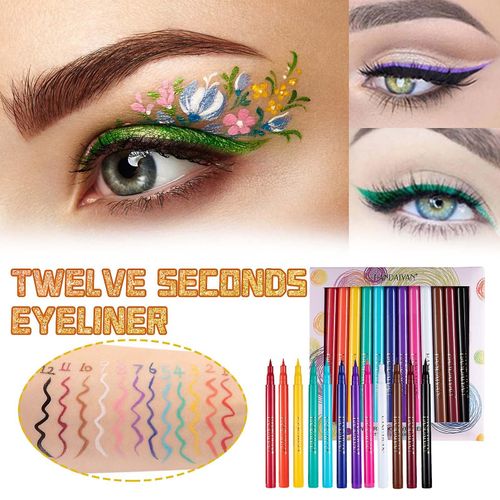 Handaiyan 12 Couleur Couleur Matte Eyeliner Séchage Rapide Et Facile À S¿Évanouir Yeux 1ml 