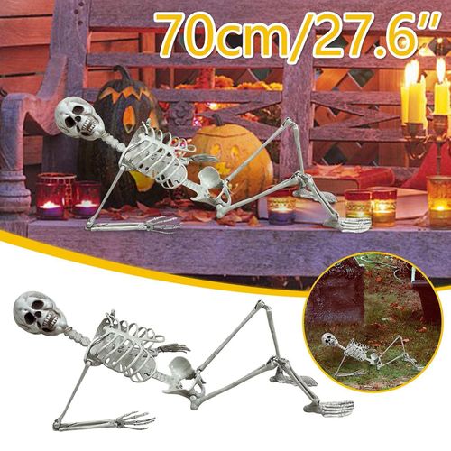 Halloween Décor Halloween Squelette Prop Humain Pleine Taille Crâne Main Vie Corps Anatomie Modèle Décor 2pc
