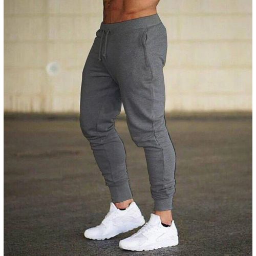 Pantalon De Jogging En Coton Doux Pour Homme",Pantalon Crayon De Sport,Jogging De Musculation,Jogging De Gym,Muscle De Fitness,"Gris Uni