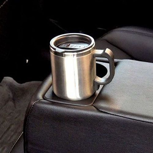 Tasse chauffante électrique en acier inoxydable pour voiture,thermos de voyage,tasse métropolitaine,eau chaude,thé,café,exécutif,450ml,12V