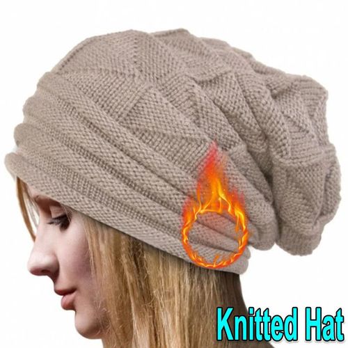 Bonnet Ample En Laine Pliable Pour Femme,Bonnets Classiques,Bonnet,Bérets,Crânes,Cache-Oreilles,Chaud,Hiver