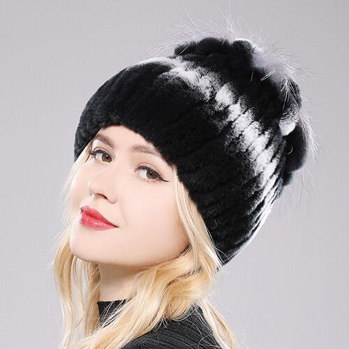 Bonnet En Fourrure De Lapin Rex Naturelle Pour Femme,Chapeau De Luxe,Chaud,Russie,Bon Artificiel Astique,