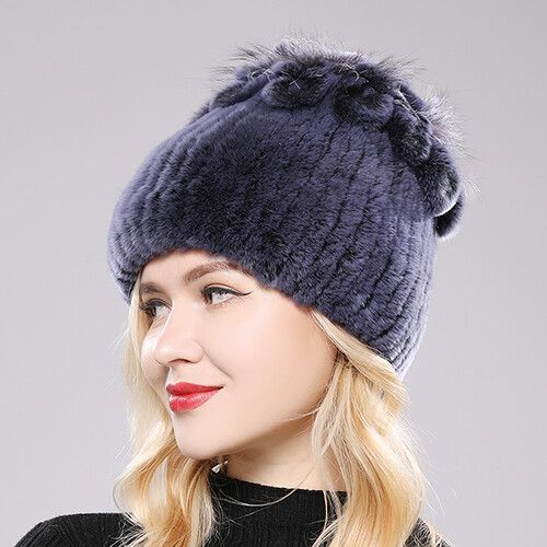Bonnet En Fourrure De Lapin Rex Naturelle Pour Femme,Chapeau De Luxe,Chaud,Russie,Bon Artificiel Astique,