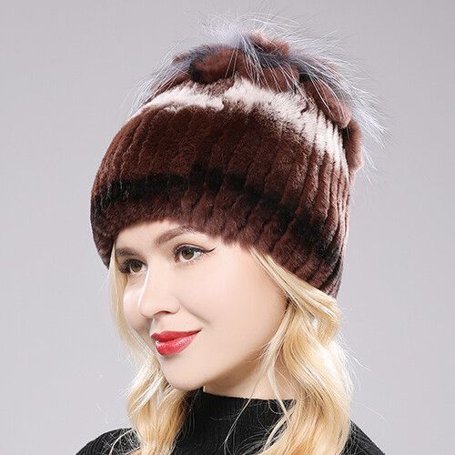Bonnet En Fourrure De Lapin Rex Naturelle Pour Femme,Chapeau De Luxe,Chaud,Russie,Bon Artificiel Astique,