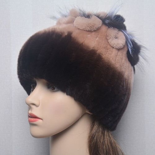 Bonnet En Fourrure De Lapin Rex Naturelle Pour Femme,Chapeau De Luxe,Chaud,Russie,Bon Artificiel Astique,
