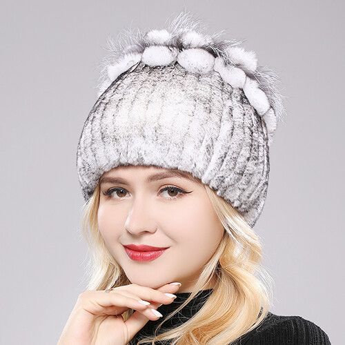 Bonnet En Fourrure De Lapin Rex Naturelle Pour Femme,Chapeau De Luxe,Chaud,Russie,Bon Artificiel Astique,