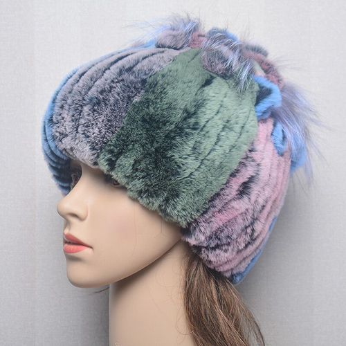 Bonnet En Fourrure De Lapin Rex Naturelle Pour Femme,Chapeau De Luxe,Chaud,Russie,Bon Artificiel Astique,