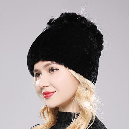 Bonnet En Fourrure De Lapin Rex Naturelle Pour Femme,Chapeau De Luxe,Chaud,Russie,Bon Artificiel Astique,