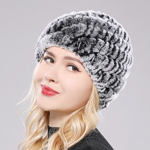 Bonnet En Fourrure De Lapin Rex Naturelle Pour Femme,Chapeau De Luxe,Chaud,Russie,Bon Artificiel Astique,