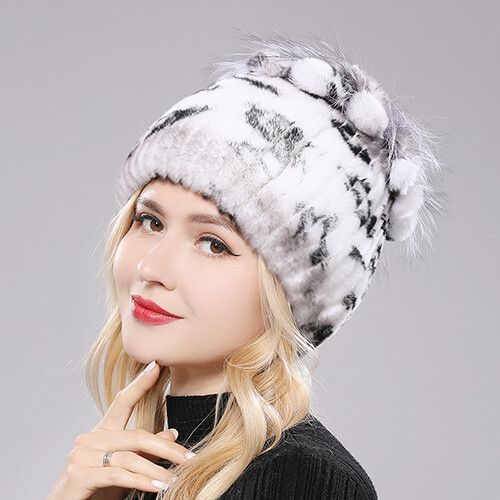 Bonnet En Fourrure De Lapin Rex Naturelle Pour Femme,Chapeau De Luxe,Chaud,Russie,Bon Artificiel Astique,