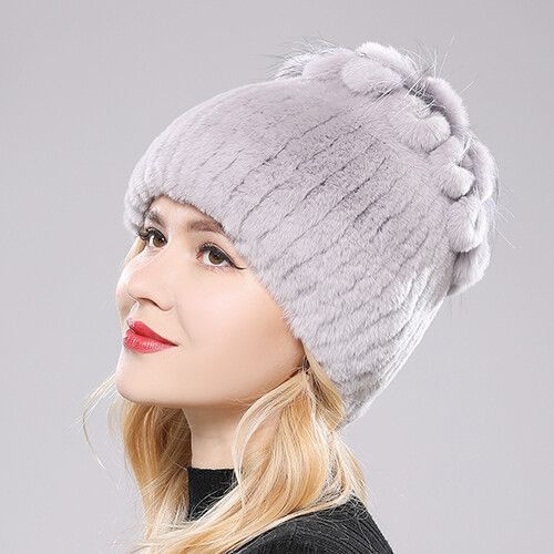 Bonnet En Fourrure De Lapin Rex Naturelle Pour Femme,Chapeau De Luxe,Chaud,Russie,Bon Artificiel Astique,