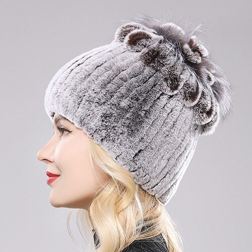 Bonnet En Fourrure De Lapin Rex Naturelle Pour Femme,Chapeau De Luxe,Chaud,Russie,Bon Artificiel Astique,